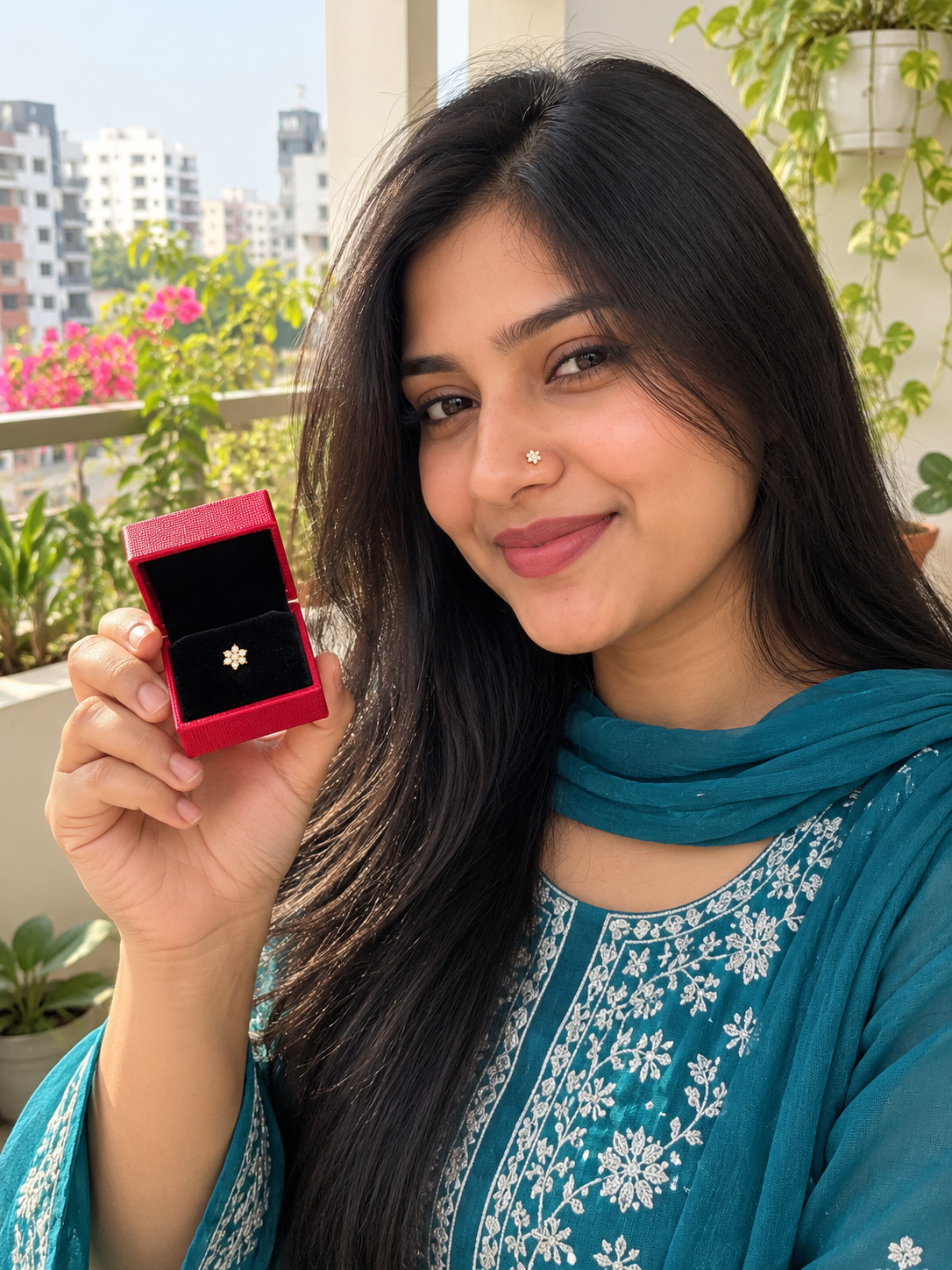 নাকফুল পরা বা আনবক্সিংয়ের নমুনা ছবি 1 — AI-তৈরি
